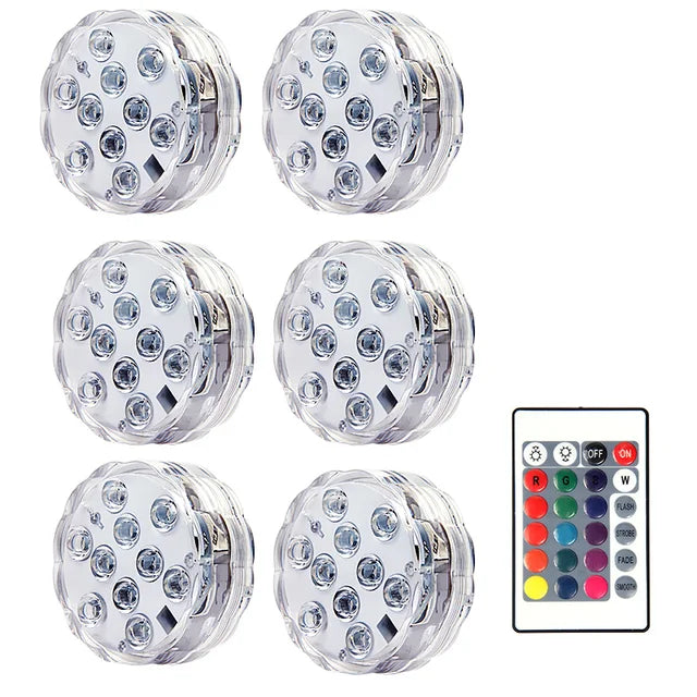 OFERTA DE CARNAVAL - Kit Luminárias de Piscina RGB - Sem Fio Com Controle Remoto - AMERYK