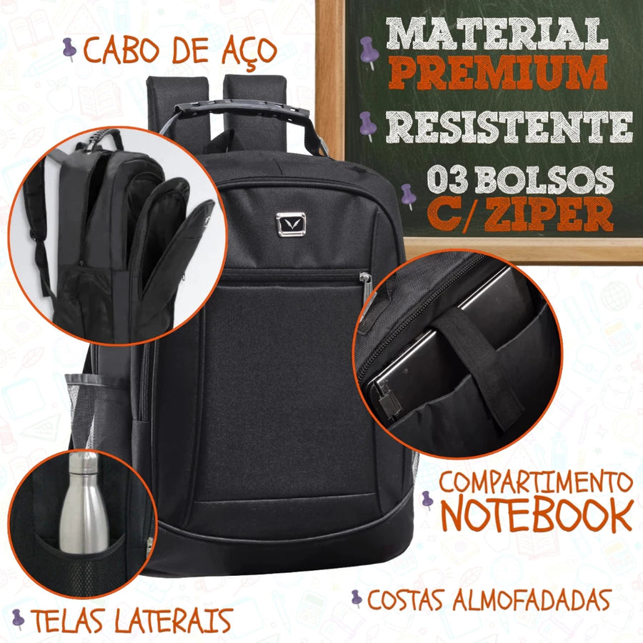 Kit Escolar Completo 51 Itens + MOCHILA DE BRINDE